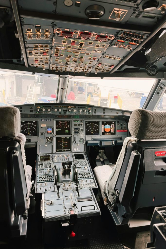 Cockpit in a Plane