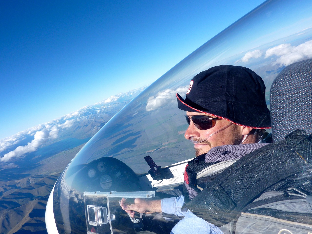 pilot, gliding, view